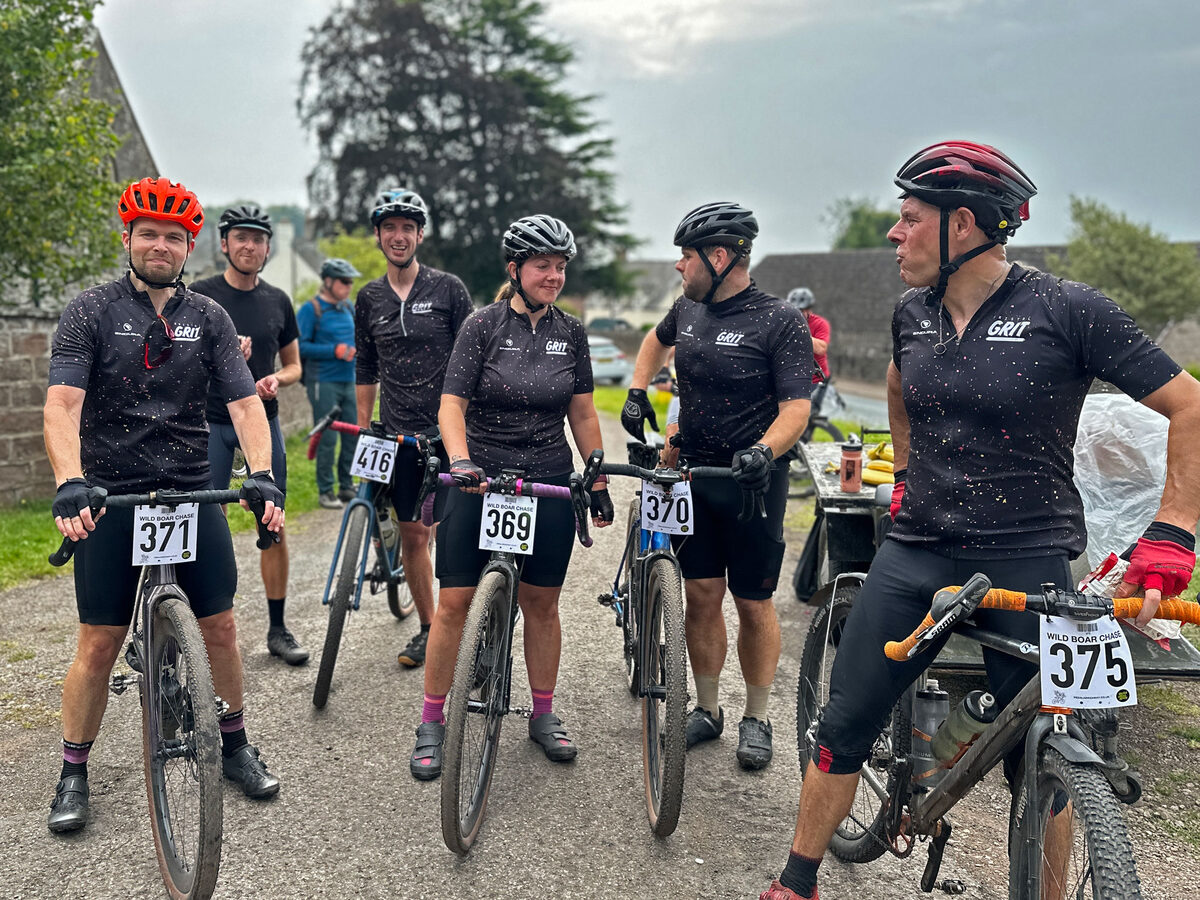 Mountain bikers on forest trails