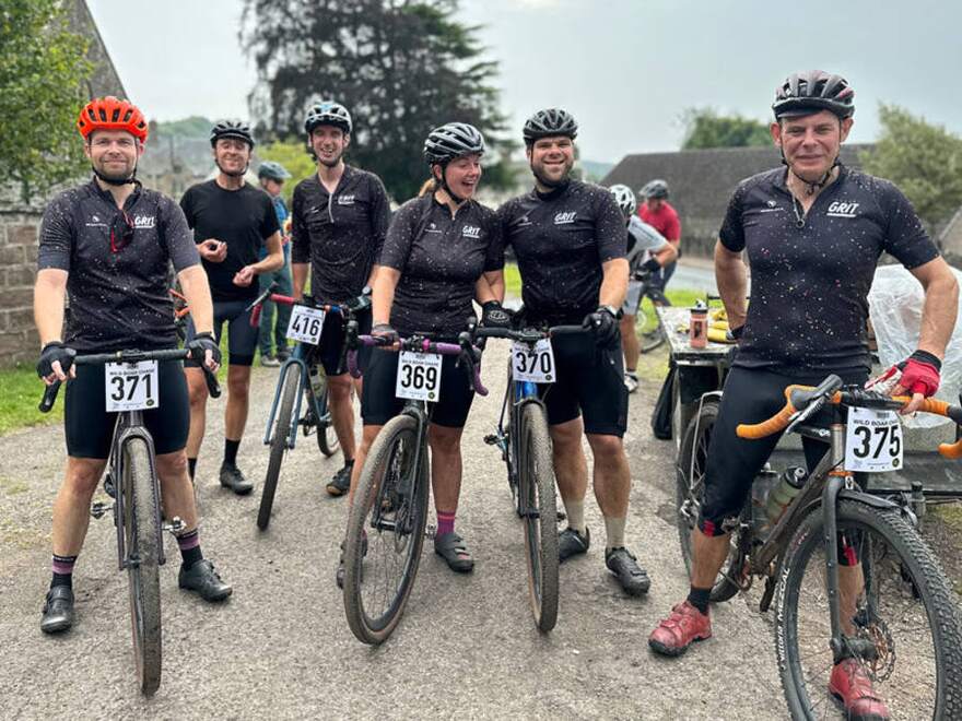 Team riders at the start
